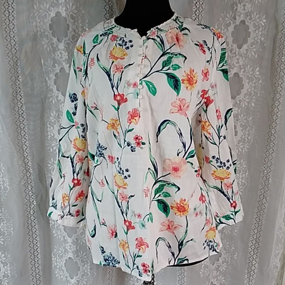 St John's Bay Women's Top Blouse Size L